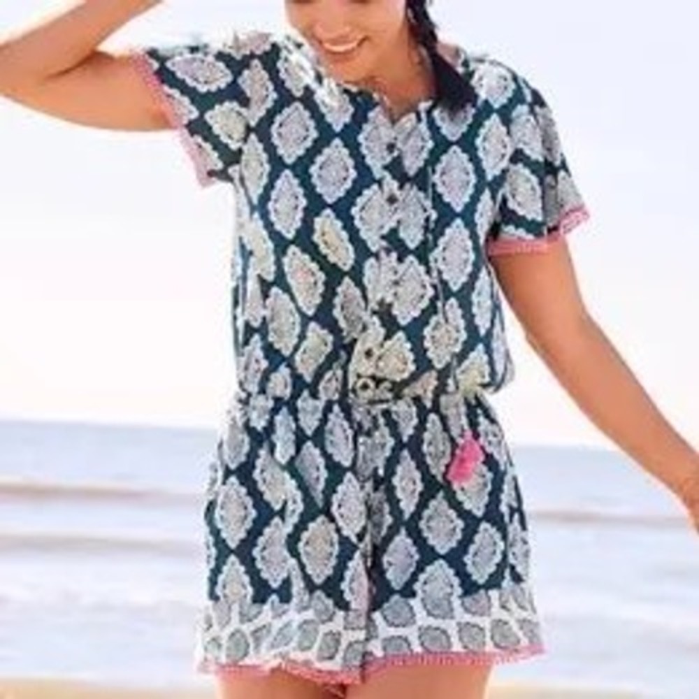 Matilda Jane Brilliant Daydream‎ On The Fringe Romper Size Sm Beach Vacation